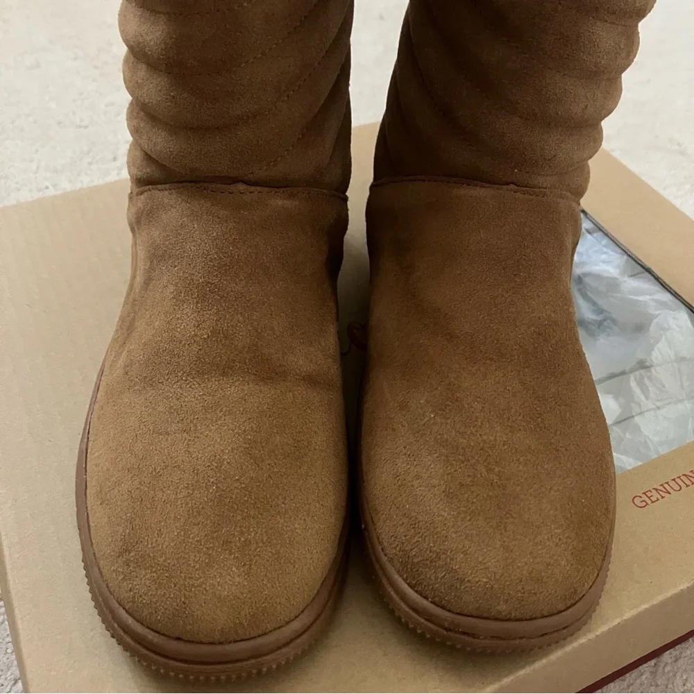 STYLE & CO Novaa Genuine Suede Boots Chestnut Women's 10